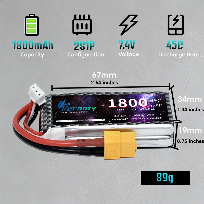 TERANTY 2S 3S 4S 1800mAh Lipo  - Rc Hobby Truck recensie en prijs